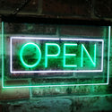 ADVPRO Open Shop Display Rectangle Dual Color LED Neon Sign st6-i2019 - White & Green