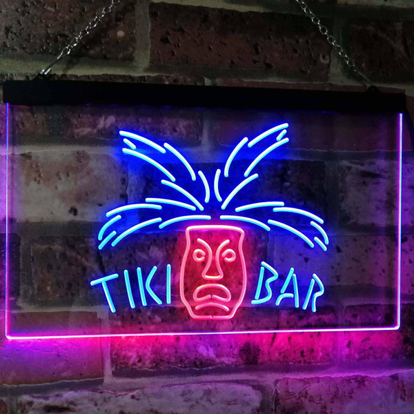 ADVPRO Tiki Bar Mask Pub Club Beer Drink Happy Hour Dual Color LED Neon Sign st6-i2067 - Blue & Red