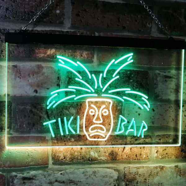ADVPRO Tiki Bar Mask Pub Club Beer Drink Happy Hour Dual Color LED Neon Sign st6-i2067 - Green & Yellow