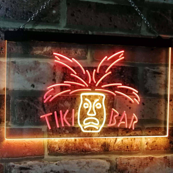 ADVPRO Tiki Bar Mask Pub Club Beer Drink Happy Hour Dual Color LED Neon Sign st6-i2067 - Red & Yellow