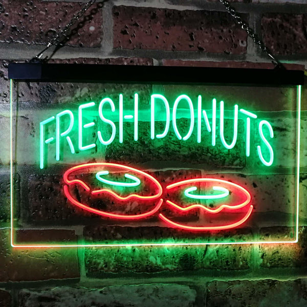 ADVPRO Fresh Donuts Home Decor Dual Color LED Neon Sign st6-i2072 - Green & Red