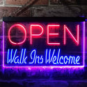 ADVPRO Open Walk Ins Welcome Display Business Dual Color LED Neon Sign st6-i2128 - Blue & Red
