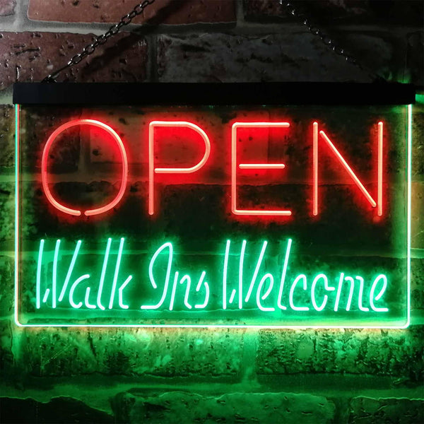 ADVPRO Open Walk Ins Welcome Display Business Dual Color LED Neon Sign st6-i2128 - Green & Red