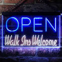 ADVPRO Open Walk Ins Welcome Display Business Dual Color LED Neon Sign st6-i2128 - White & Blue