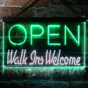 ADVPRO Open Walk Ins Welcome Display Business Dual Color LED Neon Sign st6-i2128 - White & Green