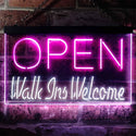 ADVPRO Open Walk Ins Welcome Display Business Dual Color LED Neon Sign st6-i2128 - White & Purple