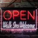 ADVPRO Open Walk Ins Welcome Display Business Dual Color LED Neon Sign st6-i2128 - White & Red