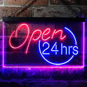 ADVPRO Open 24 Hours Shop Decor Dual Color LED Neon Sign st6-i2131 - Blue & Red