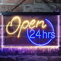 ADVPRO Open 24 Hours Shop Decor Dual Color LED Neon Sign st6-i2131 - Blue & Yellow