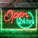 ADVPRO Open 24 Hours Shop Decor Dual Color LED Neon Sign st6-i2131 - Green & Red