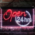 ADVPRO Open 24 Hours Shop Decor Dual Color LED Neon Sign st6-i2131 - White & Red