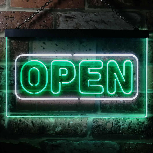ADVPRO Open Store Shop Display Dual Color LED Neon Sign st6-i2132 - White & Green