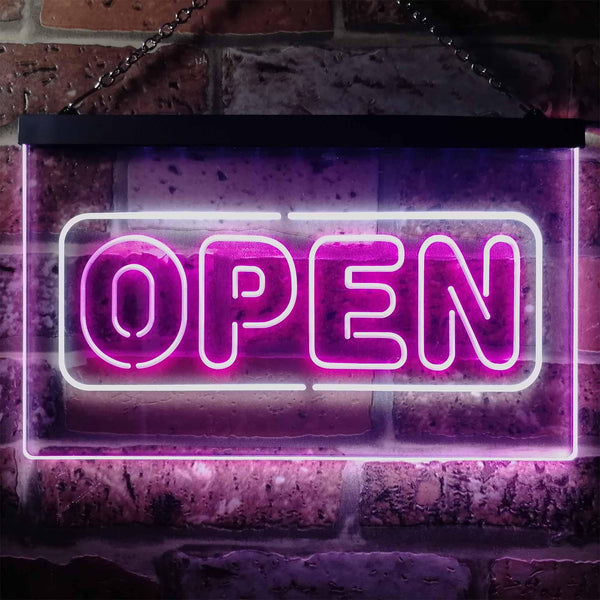 ADVPRO Open Store Shop Display Dual Color LED Neon Sign st6-i2132 - White & Purple