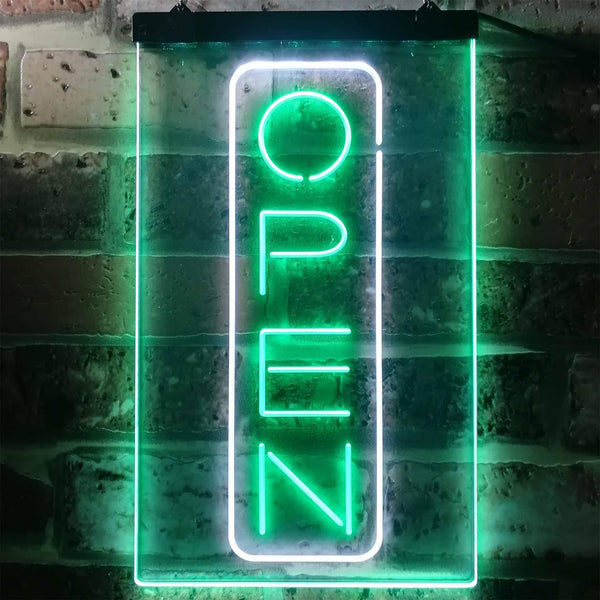 ADVPRO Open Vertical Shop Store Bar Club Display  Dual Color LED Neon Sign st6-i2197 - White & Green
