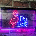 ADVPRO Flamingo Tiki Bar Beer Room Decoration Dual Color LED Neon Sign st6-i2324 - Blue & Red
