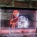 ADVPRO Flamingo Tiki Bar Beer Room Decoration Dual Color LED Neon Sign st6-i2324 - White & Orange