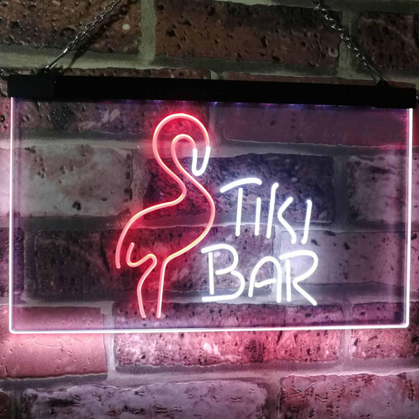 ADVPRO Flamingo Tiki Bar Beer Room Decoration Dual Color LED Neon Sign st6-i2324 - White & Red