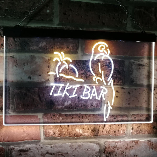 ADVPRO Parrot Tiki Bar Beer Man Cave Club Dual Color LED Neon Sign st6-i2331 - White & Yellow