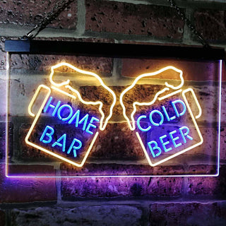 ADVPRO Home Bar Cold Beer Mugs Cheers Dual Color LED Neon Sign st6-i2348 - Blue & Yellow