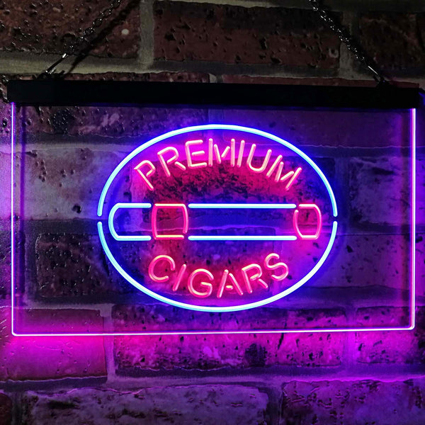 ADVPRO Premium Cigars Display Dual Color LED Neon Sign st6-i2389 - Blue & Red