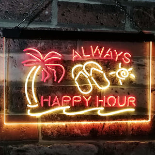 ADVPRO Happy Hour Relax Island Home Bar Decor Dual Color LED Neon Sign st6-i2530 - Red & Yellow