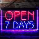 ADVPRO Open 7 Days Shop Hotel Motel Restaurant Dual Color LED Neon Sign st6-i2608 - Blue & Red