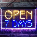 ADVPRO Open 7 Days Shop Hotel Motel Restaurant Dual Color LED Neon Sign st6-i2608 - Blue & Yellow