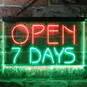 ADVPRO Open 7 Days Shop Hotel Motel Restaurant Dual Color LED Neon Sign st6-i2608 - Green & Red