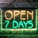 ADVPRO Open 7 Days Shop Hotel Motel Restaurant Dual Color LED Neon Sign st6-i2608 - Green & Yellow