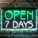 ADVPRO Open 7 Days Shop Hotel Motel Restaurant Dual Color LED Neon Sign st6-i2608 - White & Green