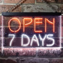 ADVPRO Open 7 Days Shop Hotel Motel Restaurant Dual Color LED Neon Sign st6-i2608 - White & Orange