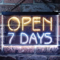 ADVPRO Open 7 Days Shop Hotel Motel Restaurant Dual Color LED Neon Sign st6-i2608 - White & Yellow