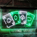 ADVPRO Four Aces Poker Casino Man Cave Bar Dual Color LED Neon Sign st6-i2705 - White & Green