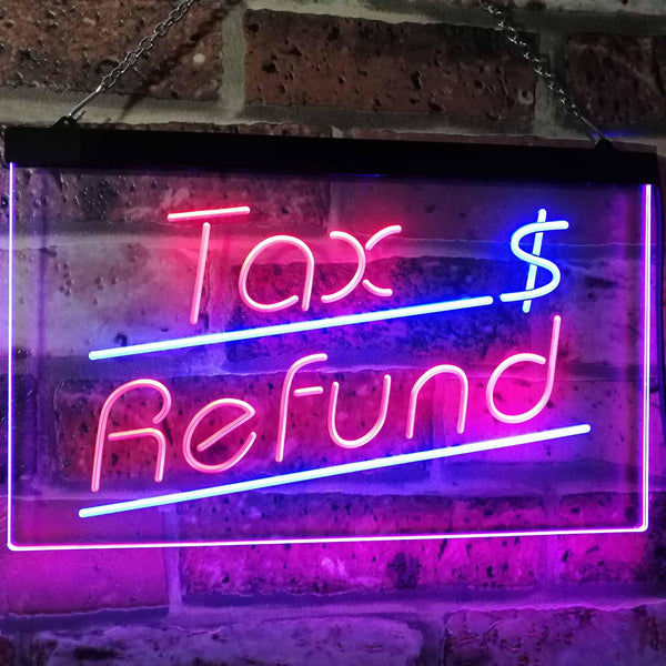 ADVPRO Tax Refund Income Tax Indoor Display Dual Color LED Neon Sign st6-i2976 - Blue & Red