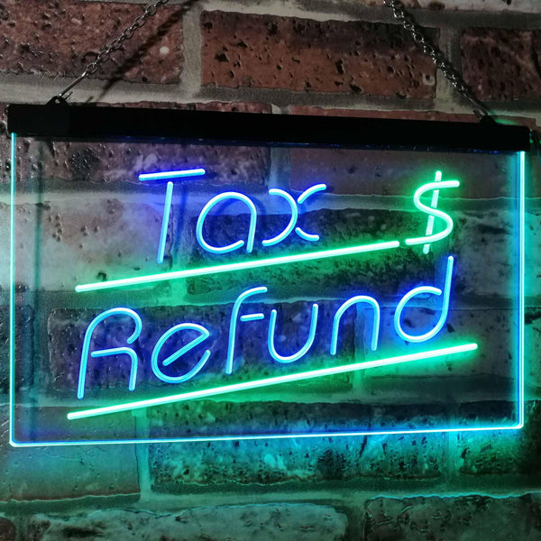 ADVPRO Tax Refund Income Tax Indoor Display Dual Color LED Neon Sign st6-i2976 - Green & Blue