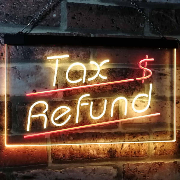 ADVPRO Tax Refund Income Tax Indoor Display Dual Color LED Neon Sign st6-i2976 - Red & Yellow