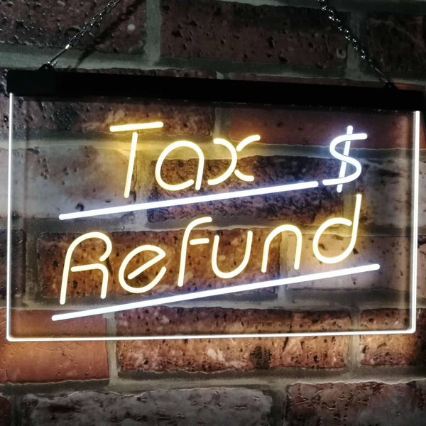 ADVPRO Tax Refund Income Tax Indoor Display Dual Color LED Neon Sign st6-i2976 - White & Yellow