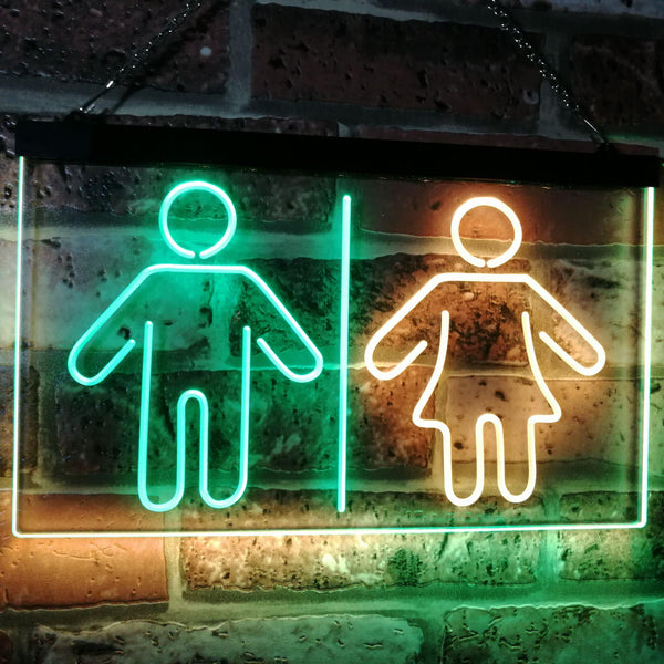 ADVPRO Toilet Man Woman Male Female Washroom WC Restroom Dual Color LED Neon Sign st6-i3047 - Green & Yellow