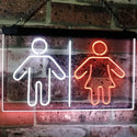 ADVPRO Toilet Man Woman Male Female Washroom WC Restroom Dual Color LED Neon Sign st6-i3047 - White & Orange