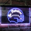 ADVPRO The Fabulous 50s American Muscle Car Man Cave Bar Decoration Dual Color LED Neon Sign st6-i3074 - White & Blue