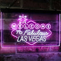 ADVPRO Welcome to Las Vegas Casino Beer Bar Display Dual Color LED Neon Sign st6-i3078 - White & Purple