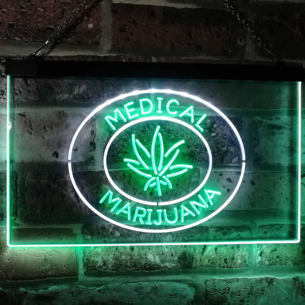 ADVPRO Medical Marijuana Hemp Leaf Sold Here Indoor Display Dual Color LED Neon Sign st6-i3085 - White & Green