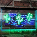 ADVPRO Cactus Desert Garage Man Cave Game Room Dual Color LED Neon Sign st6-i3102 - Green & Blue