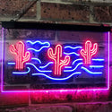 ADVPRO Cactus Desert Garage Man Cave Game Room Dual Color LED Neon Sign st6-i3102 - Red & Blue