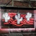 ADVPRO Cactus Desert Garage Man Cave Game Room Dual Color LED Neon Sign st6-i3102 - White & Red