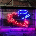 ADVPRO Flying Pig Room Decor Dual Color LED Neon Sign st6-i3110 - Blue & Red