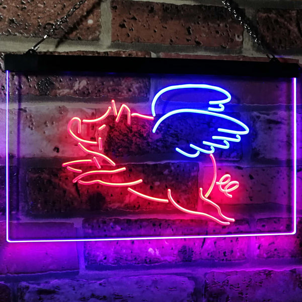 ADVPRO Flying Pig Room Decor Dual Color LED Neon Sign st6-i3110 - Blue & Red