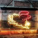 ADVPRO Flying Pig Room Decor Dual Color LED Neon Sign st6-i3110 - Red & Yellow