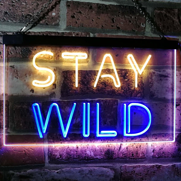 ADVPRO Stay Wild Home Decor Dual Color LED Neon Sign st6-i3112 - Blue & Yellow