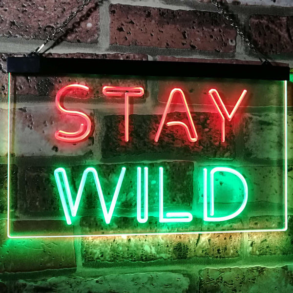ADVPRO Stay Wild Home Decor Dual Color LED Neon Sign st6-i3112 - Green & Red